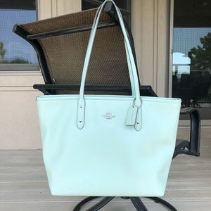 Coach Light Green City Zip Tote